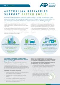 At a Glance: Australian Refineries Support Better Fuels
